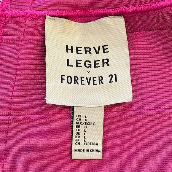 Herve Leger X Forever 21 Women's size Large Bandage Mini Skirt in Pink  zip back - Picture 4 of 6